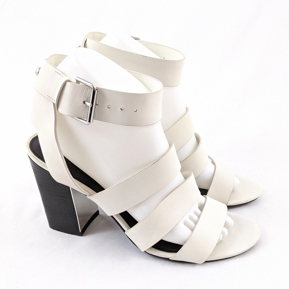 Marc Fisher Shoes - Marc Fisher Pearl White Leather Dress Sandals 8.5